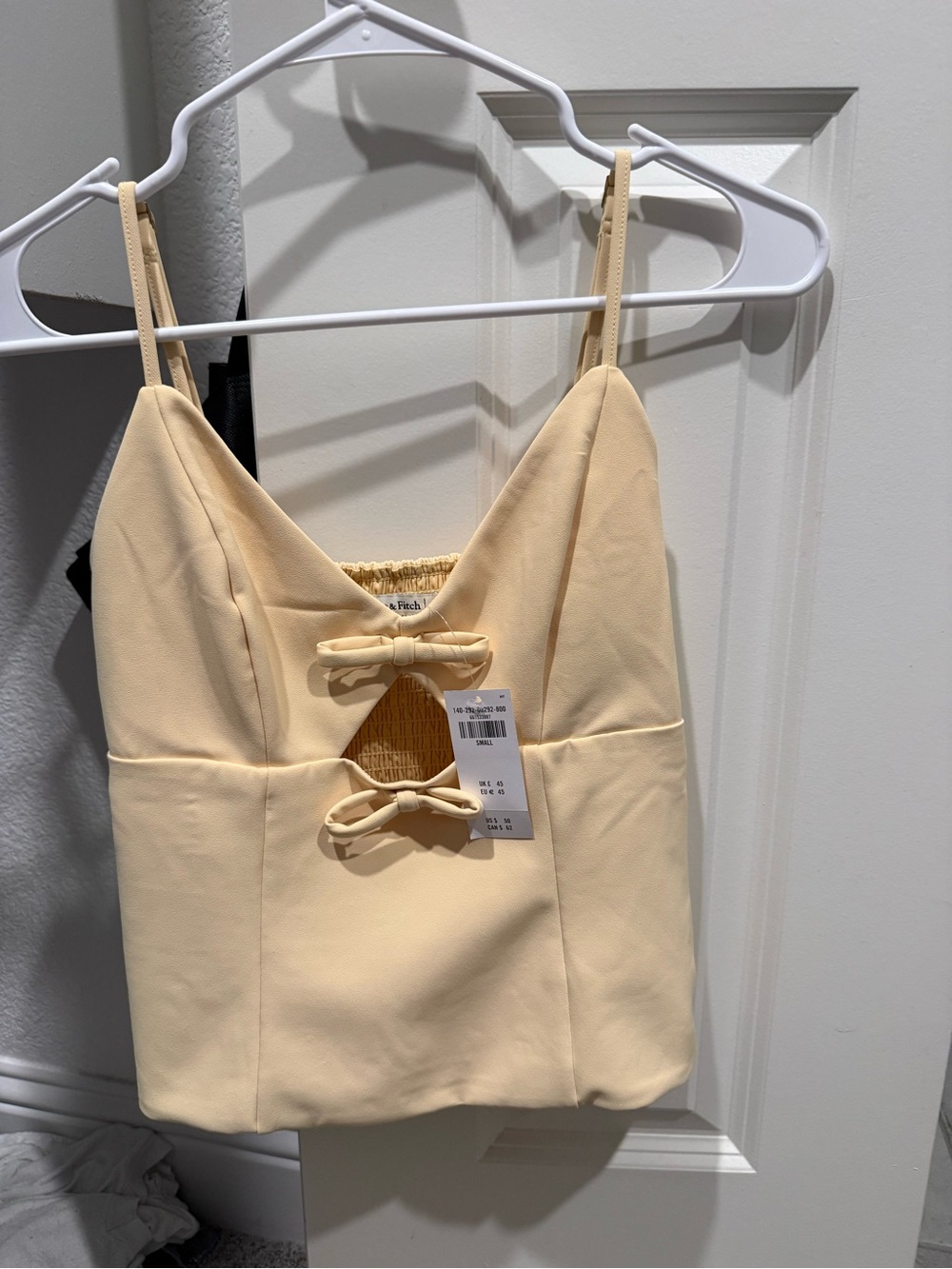 Abercrombie & Fitch Pale Yellow Bow-Accent Cami
